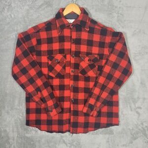 Vintage Frostproof Shirt 16.5 Wool Buffalo Plaid Button Up Pocket Work 70s 80s